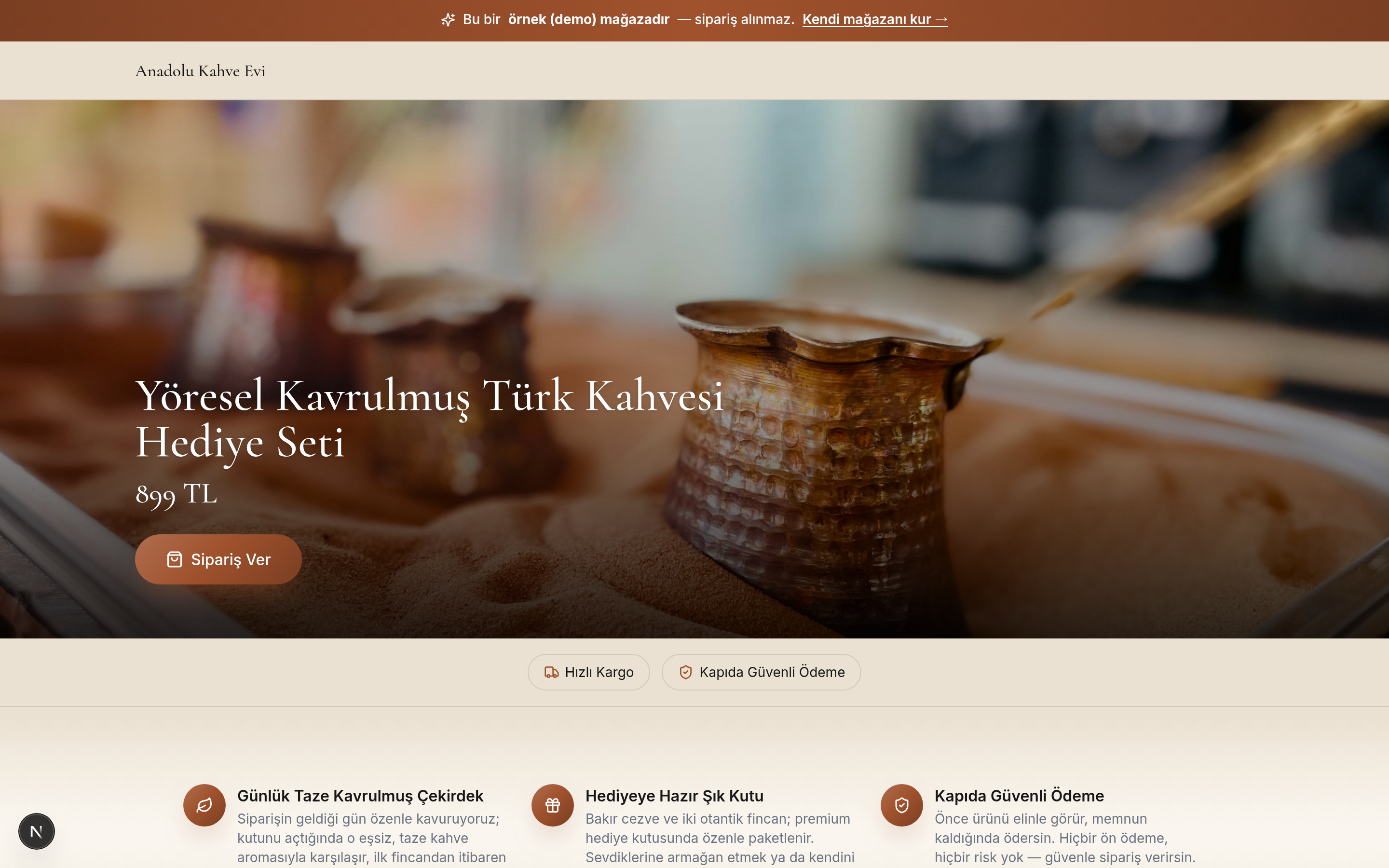 Duayen AI ile yayınlanan örnek mağaza